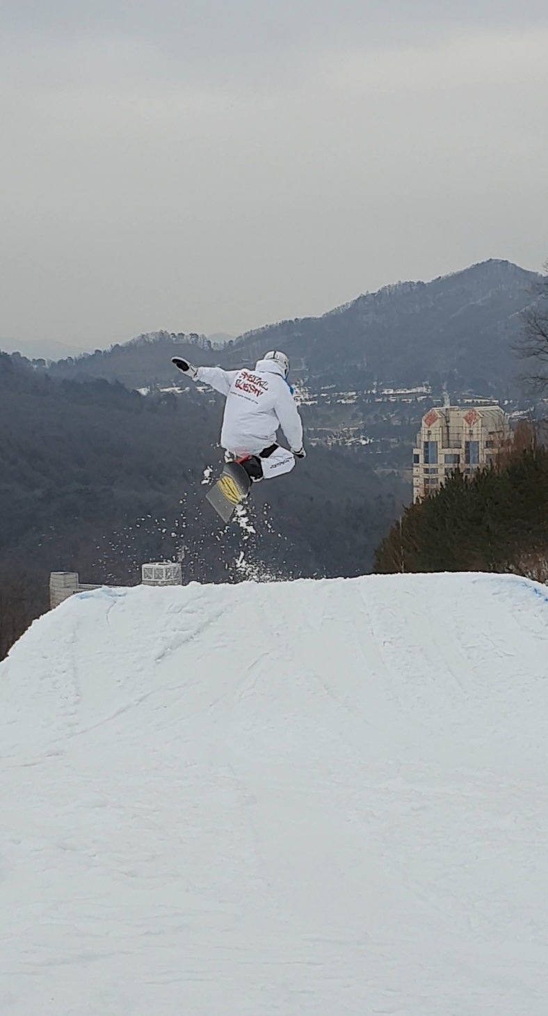 Snowboarding at the ski resort